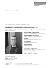 Pegnitzschäfer Klangkonzepte Einladung zur Matinée mit einem Werkportrait des Zeitgenössischen Komponisten Johannes X. Schachtner am Sonntag, 6. Juli 2025, 11.15 Uhr in St. Egidien, Nürnberg